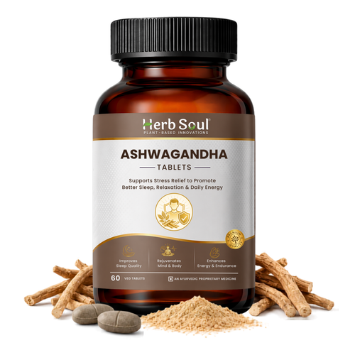 Herb Soul Ashwagandha Capsule bottle - Ayurvedic stress relief supplement