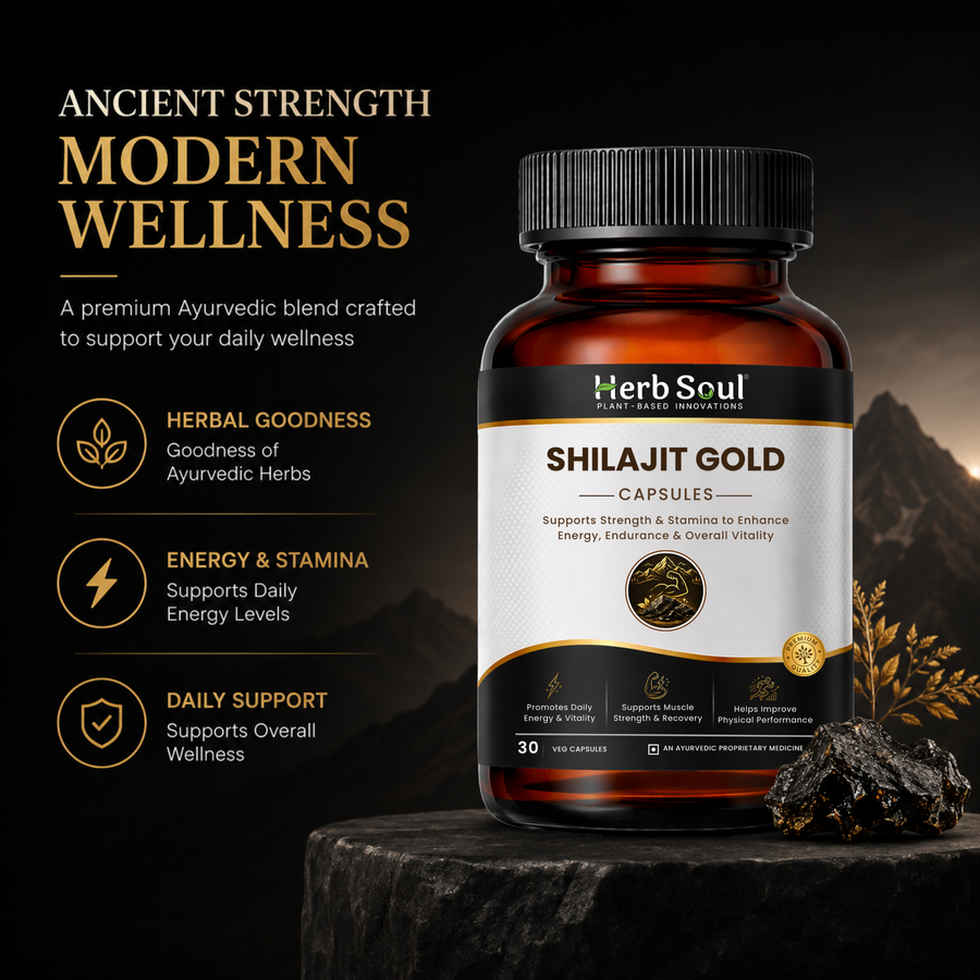 Shilajit Gold Tablet ingredients - Himalayan shilajit with plant-based herbs